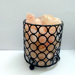 Lámpara de Sal del Himalaya 2026 con Cesta de Hierro, Lámpara de Mesa de Sal de Roca del Himalaya con Cesta Metálica, Lámpara de Sal de Cristal, Luz Nocturna Regulable - Product Image 2
