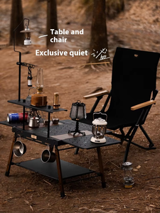 Igt โต๊ะตั้งแคมป์กลางแจ้งแบบพกพาครบชุดโต๊ะปิกนิกอลูมิเนียมอัลลอยด์พับได้ยุทธวิธีในครัว - Product Image 4