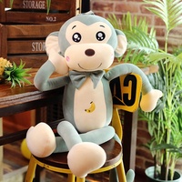 Lisa Mainan Monyet Bayi Baru Boneka Monyet Lucu Lengan Panjang Super Lembut Isi Kapas PP Bordir 40cm Hadiah Ulang Tahun