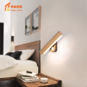 Interior Decoration Wall Lamps Wood Body Acrylic Lampshade Rotatable Bedroom Reading Wall <strong>Sconce</strong> <strong>Lights</strong> LED With Switch - Product Image 2