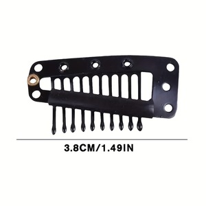 Jingkua <b>Wig</b> <b>Clips</b> 3.8Cm Slanted Teeth Metal BB <b>Clip</b> Hair Extension Accessories Black - Product Image 1