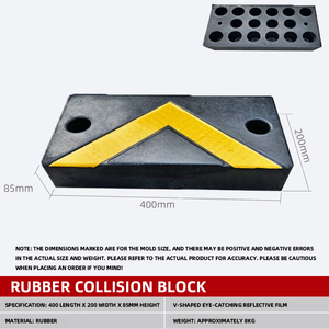 Blocco Paraurti in Gomma Riflettente Nero e Giallo <span class=keywords><strong>Merak</strong></span> FZK-165 500*250*100mm per Parcheggio Camion e Sicurezza - Product Image 6