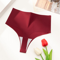 Braguitas de Cintura Alta para Mujer, Tejido Sólido de Nailon, Invisibles, de Secado Rápido, con Entrepierna de Poliéster, Tallas XS-XXL, Varios Colores