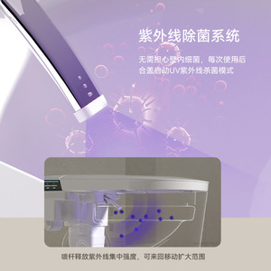 WC intelligent avec commande vocale, couvercle automatique, chasse d'eau par siphon, 4,8 L, à poser au sol, pour usage domestique - Product Image 4