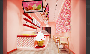 Tienda de dulces personalizada, diseño de interiores, decoración de exhibición de <span class=keywords><strong>confitería</strong></span>, escaparate de tienda de vidrio de helado rosa - Product Image 4