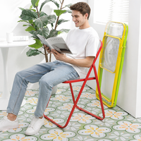Chaise pliante en plastique multi-usages, chaise de bureau pliante transparente portable pour les réunions, le salon