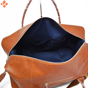 กระเป๋าทรงดัฟเฟิลหนังวัวพรีเมี่ยม, กระเป๋าหนังแท้คุณภาพสูงออกแบบได้เองกระเป๋าวีคเอนเดอร์เสริมด้ามจับสไตล์วินเทจสำหรับตั้งแคมป์ - Product Image 5