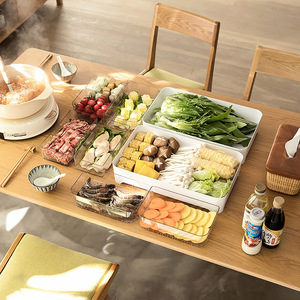 Yimijia Kitchen Food Prep Tray Square Stackable Compartmentalized Draining Box For Hot Pot Meal Preparation - Product Image 2