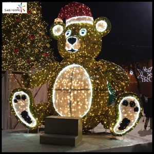 Décoration de Noël extérieure, motif en forme d'ours lumineux à LED pour la fête de la Saint-Valentin - Product Image 1