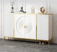 Table console de style moderne en or sur mesure avec armoire murale miroir, panneau en bois, meubles de salon pour la maison ou l'hôtel