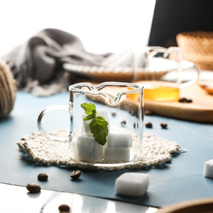Mini carafe à lait en verre à double bec avec poignée et infuseur pour thé, café, fête, couleur unie 523 - Product Image 2