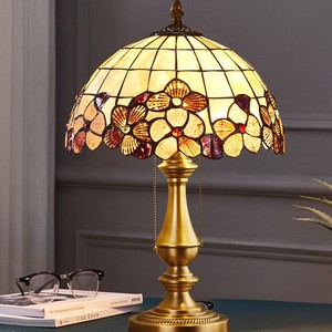 Hiện Đại Brass Thay Đổi Độ Sáng Châu Âu Tiffany Vỏ Trang Trí Nội Thất Bảng Đèn LED Bàn Cạnh Giường Ngủ Ánh Sáng Cho Nhà Phòng Khách Phòng Ngủ - Product Image 3