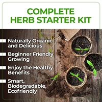 Kit de jardinage créatif pour plantes aromatiques, ensemble de démarrage modulaire avec pots en pulpe biodégradable respirante, kit d'outils