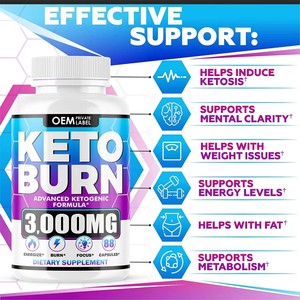 Cápsulas Duras de Fórmula Cetogénica Avanzada OEM 3000mg, Complejo Keto con Extracto de Plantas, Suplemento Nutricional Diario para Dieta Cetogénica - Product Image 2