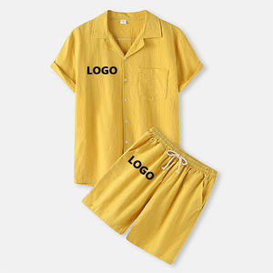 <span class=keywords><strong>Completo</strong></span> Estivo Personalizzato da <span class=keywords><strong>Uomo</strong></span>: Camicia e Pantaloncini Traspiranti, Set Maschile in Tinta Unita - Product Image 1