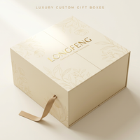 Boîte cadeau en papier écologique personnalisée de luxe, matériaux recyclés, impression florale dorée, pour mariage, cosmétiques, emballage de crème pour le visage
