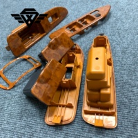 Kit de Mejora Interior para Toyota Land Cruiser LC100 FJ100 1998-2007, Panel de Control de Aire Acondicionado Plateado, Volante de Madera, Adorno para Ventana