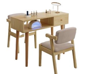 Mesa de Manicura Minimalista en Oferta, Mesa de Manicura con Marco de Madera Maciza, Suministros para Uñas - Product Image 4