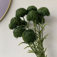 B-745 Décoration d'intérieur en gros, Fleurs de fête, Plante artificielle, Verdure, Boule de fleurs ronde, Fleurs de Dianthus vertes, Branche