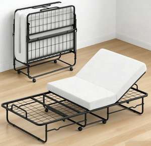 <span class=keywords><strong>Lit</strong></span> pliant noir en métal, gain de place, en promotion - Product Image 1