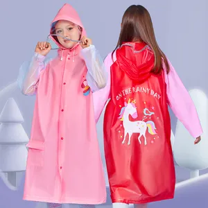 环保聚氯乙烯防水儿童雨衣连帽雨衣塑料雨衣透明儿童野营雨披雨衣