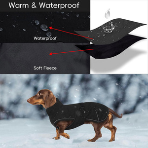 Qiqu personalizado nuevo diseñador Dachshund chaqueta de invierno para perros abrigo de lana de poliéster reflectante <span class=keywords><strong>impermeable</strong></span> reflectante <span class=keywords><strong>perro</strong></span> <span class=keywords><strong>salchicha</strong></span> - Product Image 4