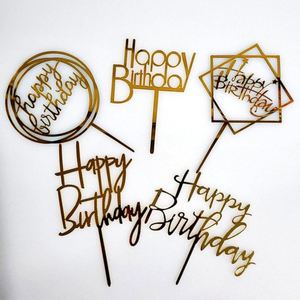 Décoration de gâteau en acrylique personnalisable à bas prix, nouvelles lettres anglaises, fournitures promotionnelles pour fêtes, décoration de gâteau d'anniversaire ou de Thanksgiving - Product Image 3
