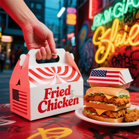 Caja de embalaje de comida rápida desechable personalizada patatas fritas perro caliente pollo frito hamburguesa cajas de papel para llevar