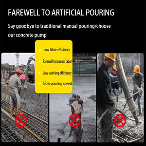 Pompe de transport de béton de pompage de mortier de pierre fine de structure secondaire de remorque de pompe concrète couchée latérale de puissance élevée - Product Image 6