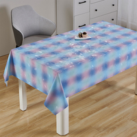 Nappe rectangulaire en PVC effet aquarelle arc-en-ciel, imprimé dégradé pastel, pour table à manger, décoration intérieure