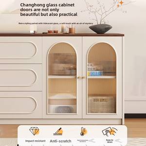 Buffet moderne de luxe nordique tiroirs de <span class=keywords><strong>coffre</strong></span> <span class=keywords><strong>en</strong></span> <span class=keywords><strong>bois</strong></span> massif armoire de Buffet pour salle à manger salon buffet <span class=keywords><strong>en</strong></span> verre cannelé hôtel - Product Image 4