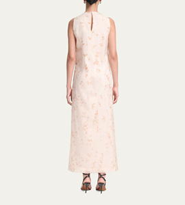 Vestido Largo Elegante sin Mangas con Estampado Floral para Mujer, con Abertura en la Espalda, para Invitadas <span class=keywords><strong>de</strong></span> Boda y Ocasiones Formales - Product Image 3