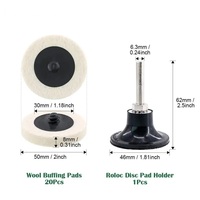 Disques de polissage et de lustrage rapides en feutre de laine PMS de 75 mm (3 pouces) pour outils rotatifs abrasifs