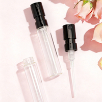 Mini Botella de Perfume de 1ml, 1.5ml, 2ml, 2.5ml, con Cuello Prensado, Atomizador de Prueba, Diseño Cilíndrico Transparente, Recargable y a Prueba de Fugas