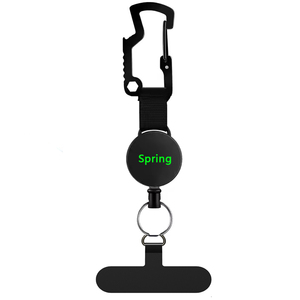 Cordão Retrátil Antifurto Personalizado para Celular com Aba de Fixação e Mosquetão Arreio Antiqueda para Caminhada Ciclismo e Escalada - Product Image 4