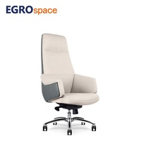 Chaise de bureau ergonomique en cuir EGROspace haut de gamme pour conférences, réunions, formation et visiteurs