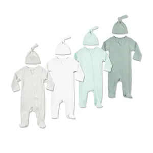 Ins Warme Kleding Gebreide Geribbelde Baby Jongens Gender Minder Baby Kleding Volledig Mouwloze Rompertjes Baby Onesie Baby Slaper Effen