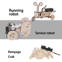 Set Mainan Bangun Model Robot 3D Kayu DIY