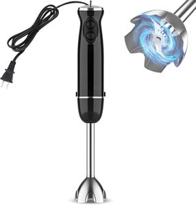 Mixeur plongeant électrique 3-en-1 600W pour la maison avec lames en acier inoxydable et fouet, nettoyage rapide et facile, récipient en ABS - Product Image 1