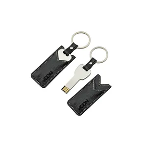 Fillinlight Kunci Logam USB Flash Drive, dengan Pemegang Kulit