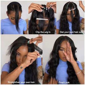 Pelucas de cabello humano rizado con parte en v, grado brasileño 12a, venta al por mayor, vendedores de cabello 100% humano - Product Image 2