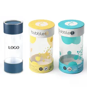Food grade paper tube cylinder with window cardboard cylinder chocolate candy packaging