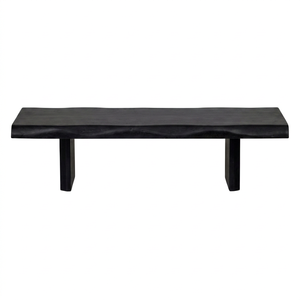Table basse en bois minimaliste, faite à la main, mobilier moderne pour salon, finition noire, design en bois massif - Product Image 1