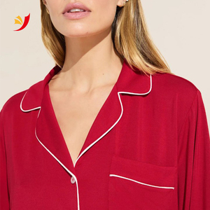Di alta qualità in cotone 100% morbido <span class=keywords><strong>camicia</strong></span> <span class=keywords><strong>da</strong></span> <span class=keywords><strong>notte</strong></span> <span class=keywords><strong>da</strong></span> donna <span class=keywords><strong>con</strong></span> tasca anteriore abbottonatura pigiama - Product Image 6