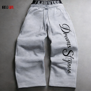 <span class=keywords><strong>Pantaloni</strong></span> da <span class=keywords><strong>Uomo</strong></span> Larghi Personalizzati all'Ingrosso, Casual, <span class=keywords><strong>con</strong></span> Doppio <span class=keywords><strong>Elastico</strong></span> <span class=keywords><strong>in</strong></span> <span class=keywords><strong>Vita</strong></span>, Traspiranti, da Allenamento, Gamba Larga Dritta, Stile Stacked - Product Image 1