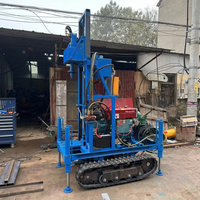Plateforme de forage de puits d'eau portable à moteur diesel avec pompe et moteur, profondeur 200 m, pour l'approvisionnement en eau rural
