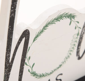 Soporte de exhibición de mesa con letras de granja MDF de 12 pulgadas en blanco y negro para decoración navideña - Product Image 5