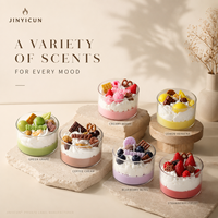 Bougie parfumée artisanale en cire de soja, en forme de coupe à dessert, aux fruits et crème, OEM ODM, marque privée, décoration intérieure, cadeau, vente en gros