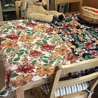 Nappe carrée en tissu jacquard floral tissé sur mesure, polyester/coton, anti-salissure, style moderne, tapisserie pour la maison et les fêtes, vente en gros