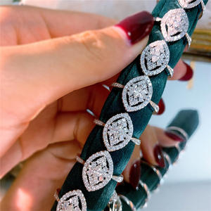 Collar de Diamantes de Oro Sólido de 18K para Mujer, Corte Marquesa, Color D Natural, Joyería de Lujo para Boda - Product Image 1